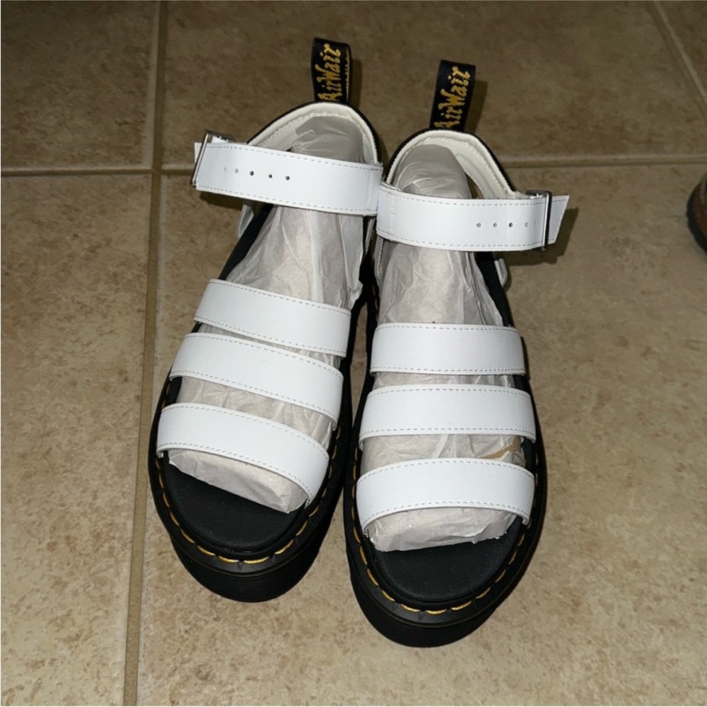 Dr. Martens Black and White Strappy Sandals